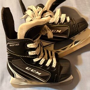 CCM Black and White Kids Ice Skates